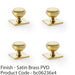 4 PACK Classic Round Door Knob & Matching Backplate Satin Brass 34mm Handle 1