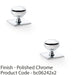 2 PACK Round Cabinet Door Knob & Matching Backplate Polished Chrome 38mm Handle 1