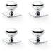 4 PACK Classic Round Door Knob & Matching Backplate Polished Chrome 38mm Handle
