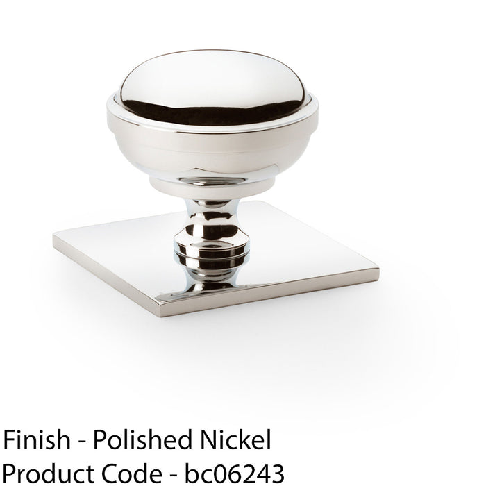 Classic Round Cabinet Door Knob & Matching Backplate Polished Nickel 38mm Handle 1