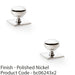 2 PACK Round Cabinet Door Knob & Matching Backplate Polished Nickel 38mm Handle 1