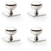 4 PACK Classic Round Door Knob & Matching Backplate Polished Nickel 38mm Handle