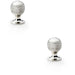 2 PACK Reeded Ball Door Knob 25mm Polished Nickel Lined Cupboard Pull Handle