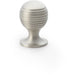 Reeded Ball Door Knob - 25mm Diameter Satin Nickel Lined Cupboard Pull Handle