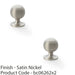 2 PACK Reeded Ball Door Knob 32mm Satin Nickel Lined Cupboard Pull Handle 1