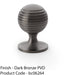 Reeded Ball Door Knob - 38mm Diameter Dark Bronze Lined Cupboard Pull Handle 1