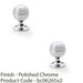 2 PACK Reeded Ball Door Knob 38mm Polished Chrome Lined Cupboard Pull Handle 1