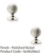 2 PACK Reeded Ball Door Knob 38mm Polished Nickel Lined Cupboard Pull Handle 1
