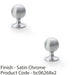 2 PACK Reeded Ball Door Knob 38mm Satin Chrome Lined Cupboard Pull Handle 1