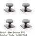 4 PACK Slim Round Cabinet Door Knob & Matching Backplate Dark Bronze 38mm Handle 1