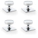 4 PACK Slim Round Door Knob & Matching Backplate Polished Chrome 38mm Handle