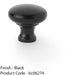 Victorian Round Door Knob - Matt Black 32mm - Kitchen Cabinet Pull Handle 1