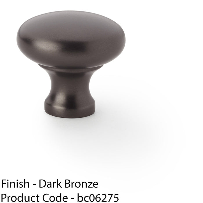 Victorian Round Door Knob - Dark Bronze 32mm - Kitchen Cabinet Pull Handle 1