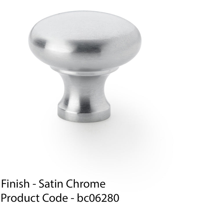 Victorian Round Door Knob - Satin Chrome 32mm - Kitchen Cabinet Pull Handle 1