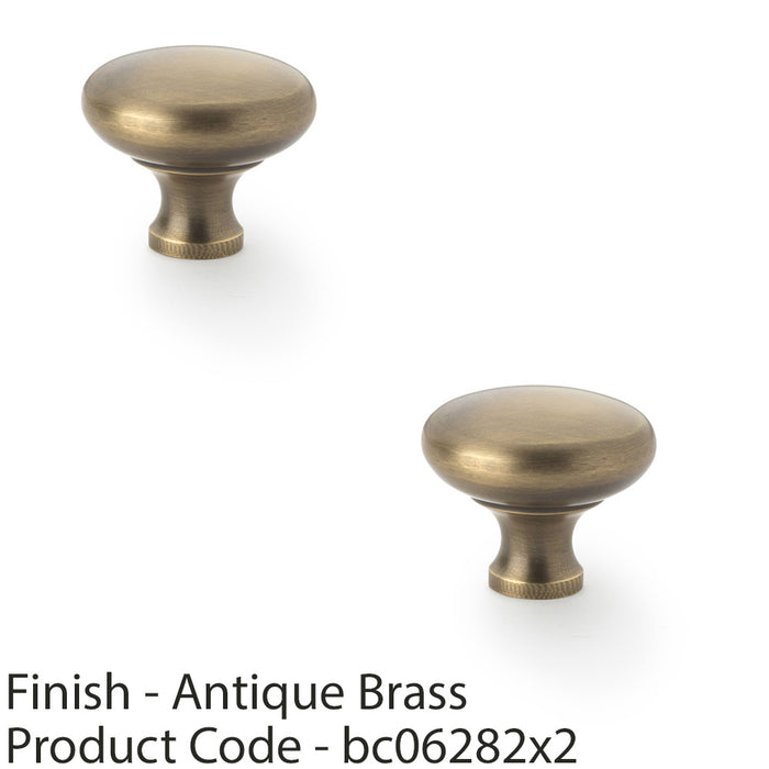 2 PACK Victorian Round Door Knob Antique Brass 38mm Kitchen Cabinet Pull Handle 1