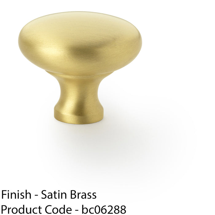 Victorian Round Door Knob - Satin Brass 38mm - Kitchen Cabinet Pull Handle 1