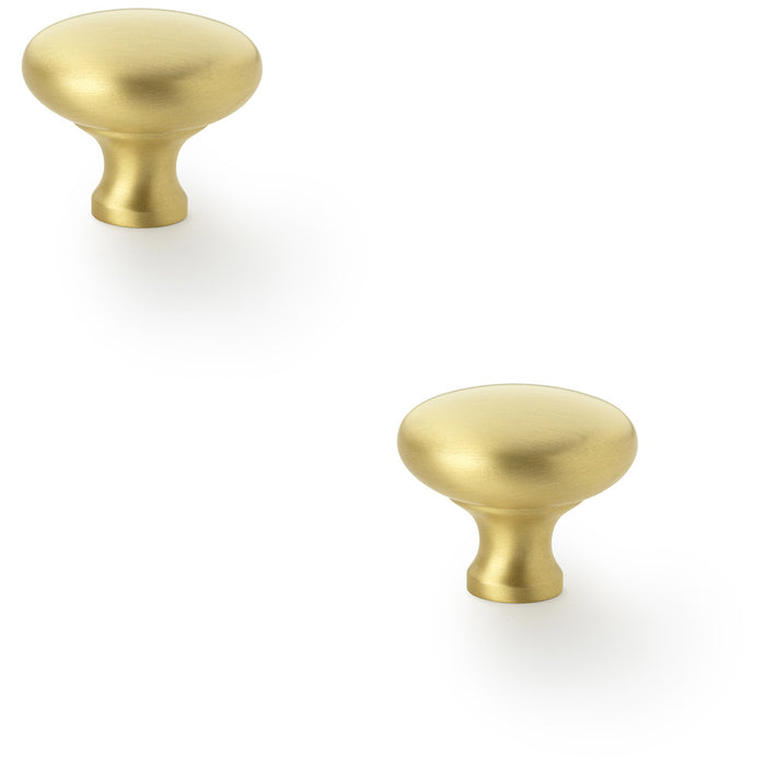 2 PACK Victorian Round Door Knob Satin Brass 38mm Kitchen Cabinet Pull Handle