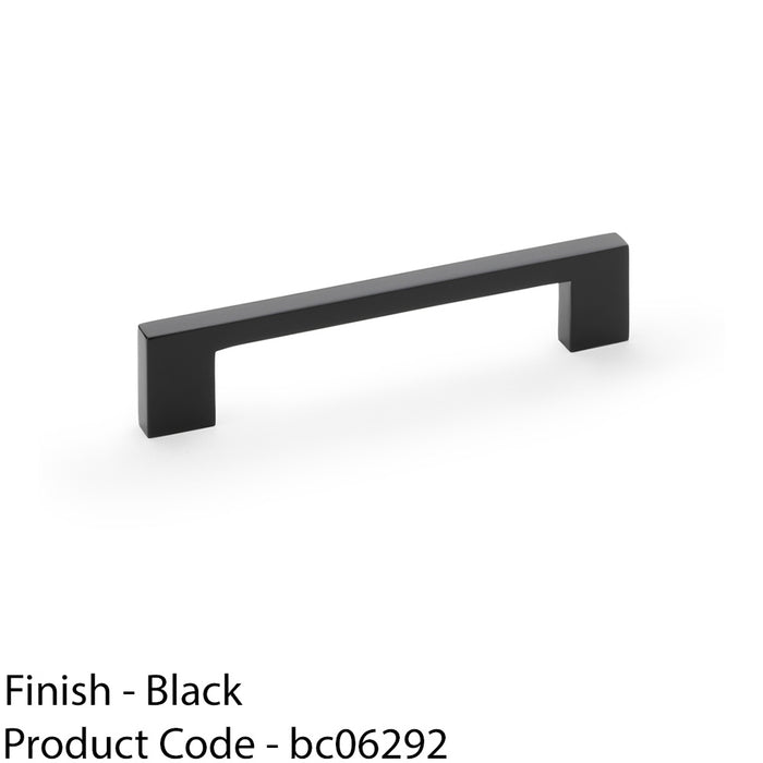 Slim Square Bar Pull Handle - Matt Black - 128mm Centres SOLID BRASS Drawer 1
