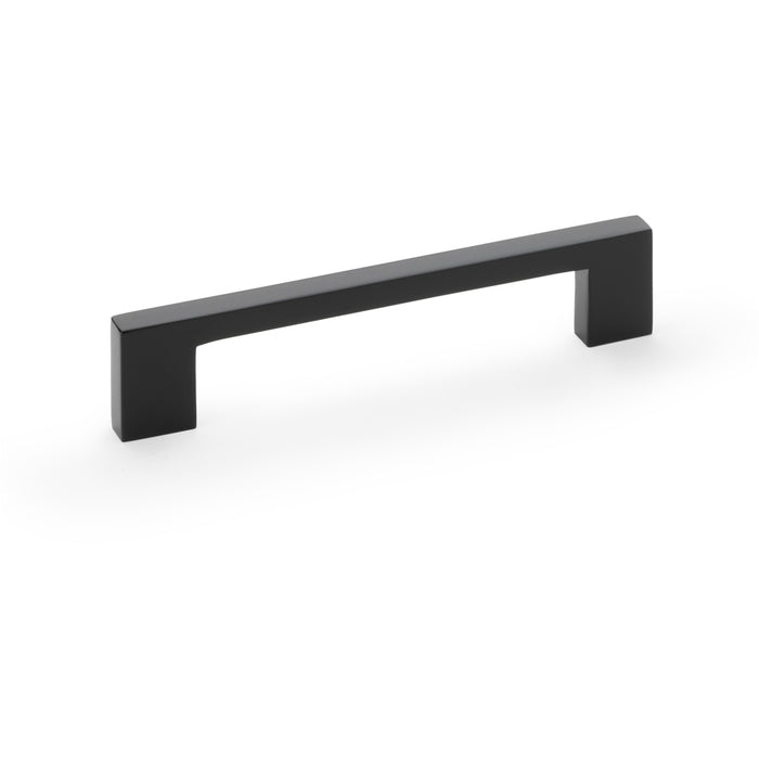 Slim Square Bar Pull Handle - Matt Black - 128mm Centres SOLID BRASS Drawer