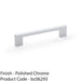 Slim Square Bar Pull Handle - Polished Chrome - 128mm Centres SOLID BRASS Drawer 1