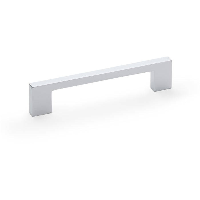 Slim Square Bar Pull Handle - Polished Chrome - 128mm Centres SOLID BRASS Drawer
