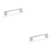 2 PACK Slim Square Bar Pull Handle Polished Chrome 128mm Centres SOLID BRASS