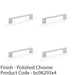 4 PACK Slim Square Bar Pull Handle Polished Chrome 128mm Centres SOLID BRASS 1