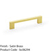 Slim Square Bar Pull Handle - Satin Brass - 128mm Centres SOLID BRASS Drawer 1