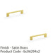 2 PACK Slim Square Bar Pull Handle Satin Brass 128mm Centres SOLID BRASS Drawer 1