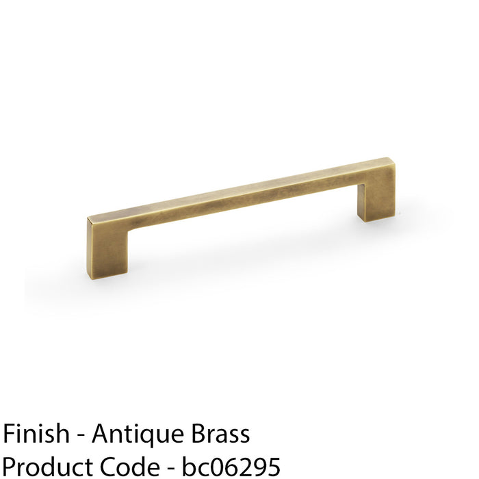 Slim Square Bar Pull Handle - Antique Brass - 160mm Centres SOLID BRASS Drawer 1