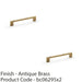 2x Slim Square Bar Pull Handle Antique Brass 160mm Centres SOLID BRASS Drawer 1