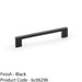 Slim Square Bar Pull Handle - Matt Black - 160mm Centres SOLID BRASS Drawer 1