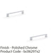 2 PACK Slim Square Bar Pull Handle Polished Chrome 160mm Centres SOLID BRASS 1