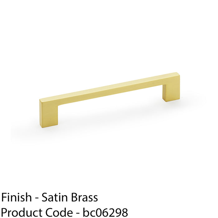 Slim Square Bar Pull Handle - Satin Brass - 160mm Centres SOLID BRASS Drawer 1