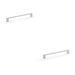2 PACK Slim Square Bar Pull Handle Polished Chrome 224mm Centres SOLID BRASS