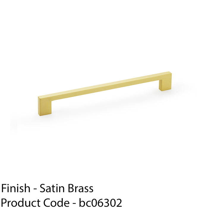 Slim Square Bar Pull Handle - Satin Brass - 224mm Centres SOLID BRASS Drawer 1