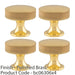 4 PACK Knurled Flared Stem Door Knob 38mm Polished Brass Cupboard Pull Handle 1