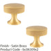 2 PACK Knurled Flared Cabinet Door Knob 38mm Satin Brass Cupboard Pull Handle 1