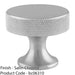 Knurled Flared Stem Cabinet Door Knob - 38mm Satin Chrome Cupboard Pull Handle 1