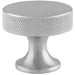 Knurled Flared Stem Cabinet Door Knob - 38mm Satin Chrome Cupboard Pull Handle