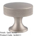 Knurled Flared Stem Cabinet Door Knob - 38mm Satin Nickel Cupboard Pull Handle 1