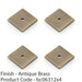 4 PACK Square Kitchen Door Knob Backplate Antique Brass 38mmx38mm Cabinet Plate 1