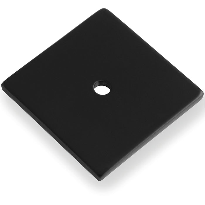 Square Kitchen Door Knob Backplate - Matt Black 38mm x 38mm Cabinet Plate