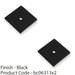 2 PACK Square Kitchen Door Knob Backplate Matt Black 38mm x 38mm Cabinet Plate 1