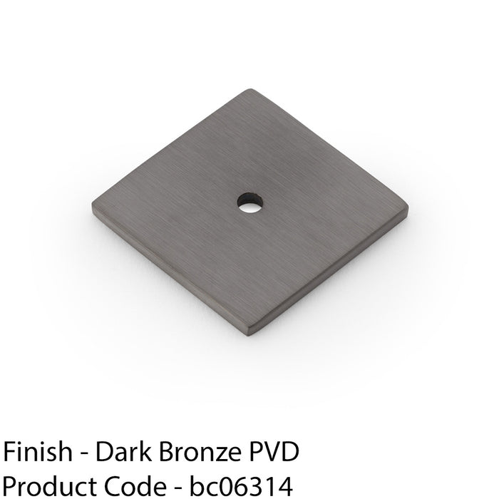 Square Kitchen Door Knob Backplate - Dark Bronze 38mm x 38mm Cabinet Plate 1
