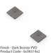2 PACK Square Kitchen Door Knob Backplate Dark Bronze 38mm x 38mm Cabinet Plate 1