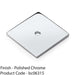 Square Kitchen Door Knob Backplate - Polished Chrome 38mm x 38mm Cabinet Plate 1