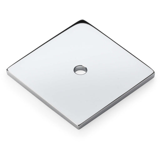 Square Kitchen Door Knob Backplate - Polished Chrome 38mm x 38mm Cabinet Plate