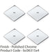 4 PACK Square Kitchen Door Knob Backplate Polished Chrome 38mm x 38mm Plate 1