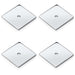 4 PACK Square Kitchen Door Knob Backplate Polished Chrome 38mm x 38mm Plate